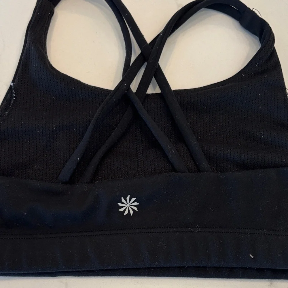 Athleta Kids Black & Light Blue Sports Bra